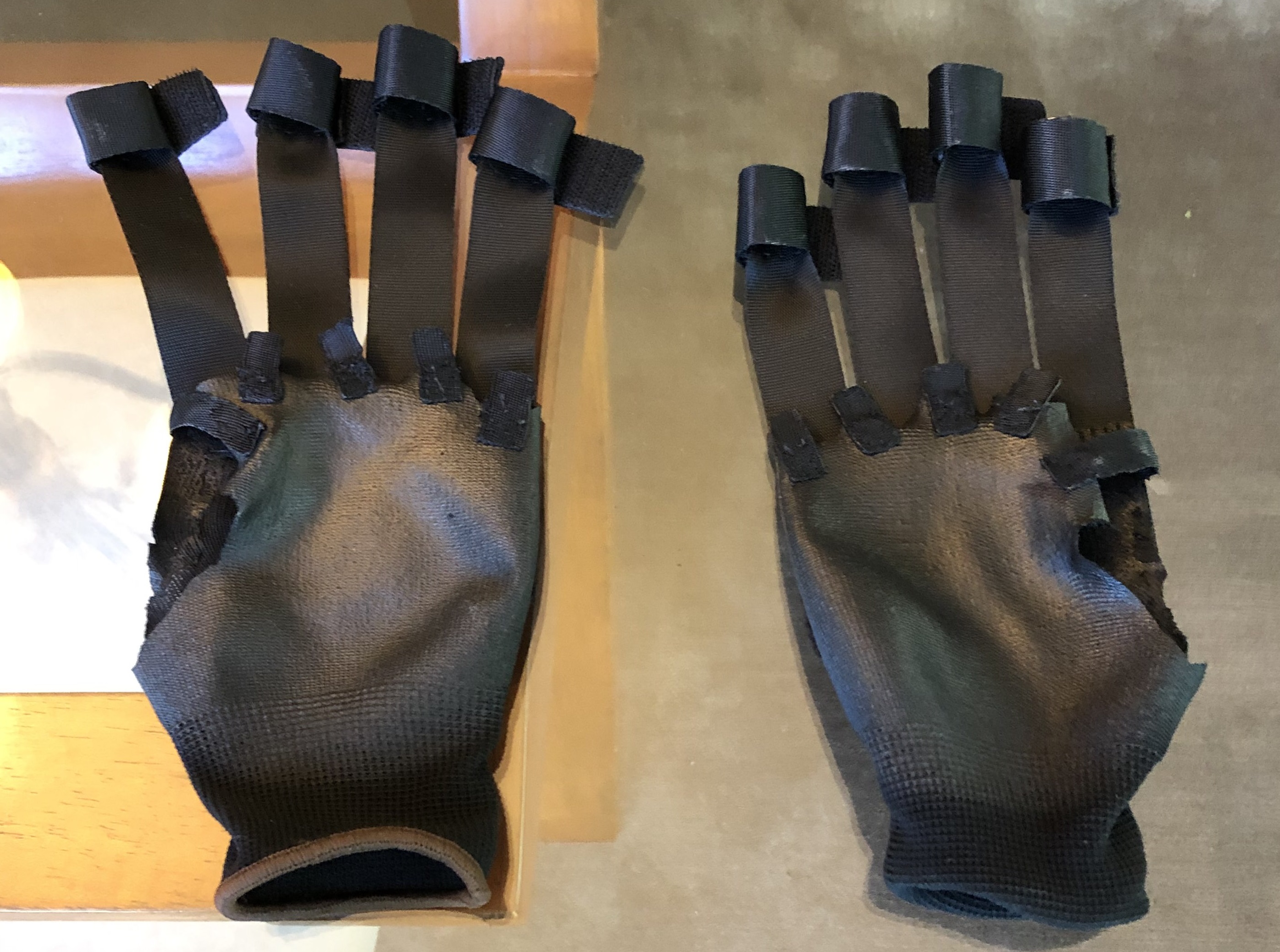 Full shot of fabric of glove only